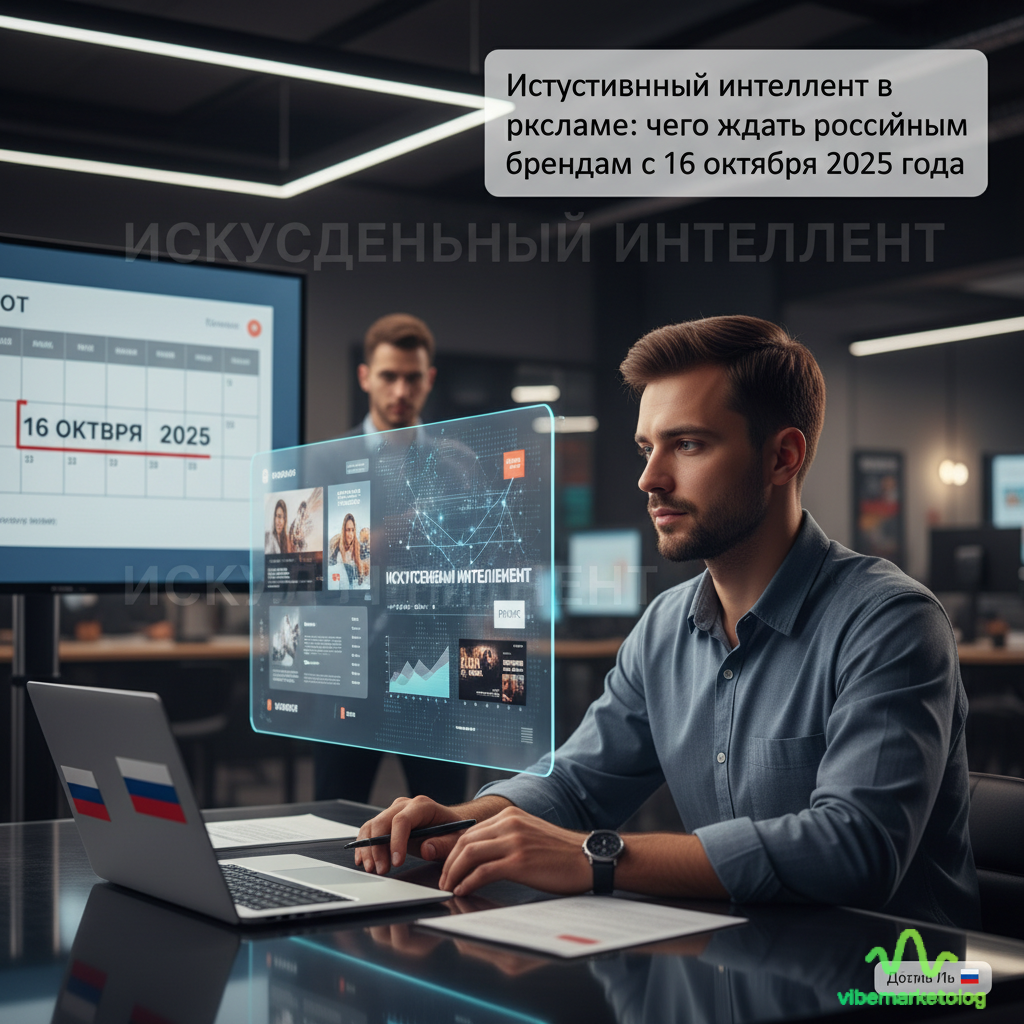 Искусственный интеллект в рекламе: чего ждать российским брендам с 16 октября 2025 года 1 Вы не указали ключевое слово — предполагаю «Искусственный интеллект». Варианты (3–5 слов): - Искусственный интеллект в рекламе - Искусственный интеллект для брендов - Российские бренды и искусственный интеллект - Искусственный интеллект реклама 2025 Хотите другой ключевой запрос вставить вместо «Искусственный интеллект»?